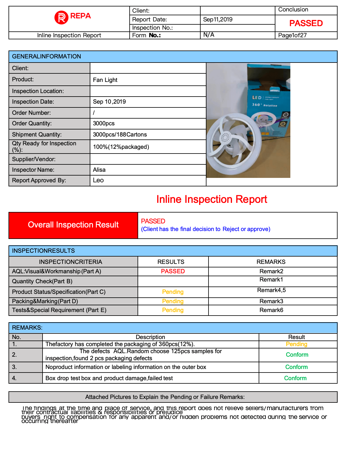 Inline Inspection Report
