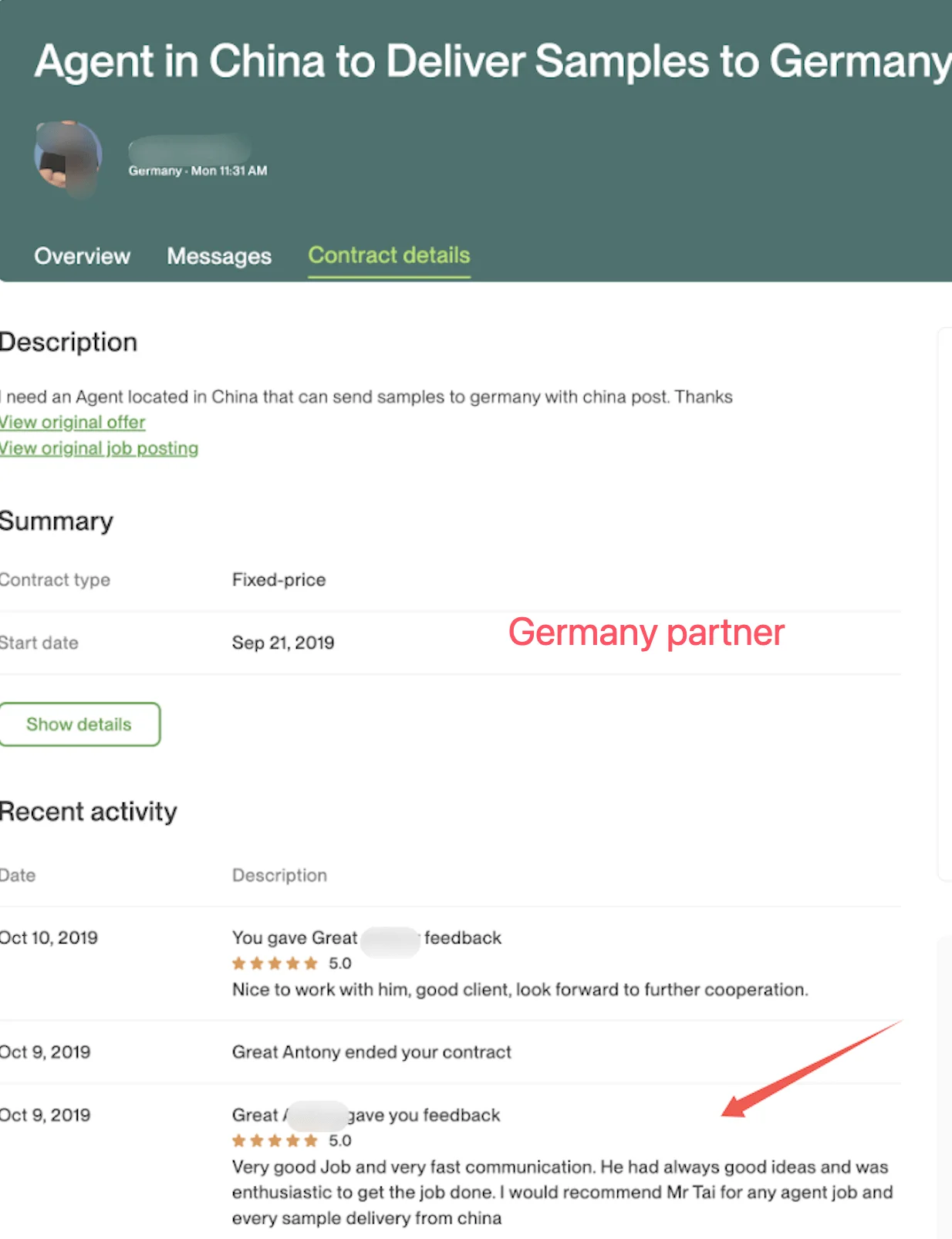 Client Chat Screenshot