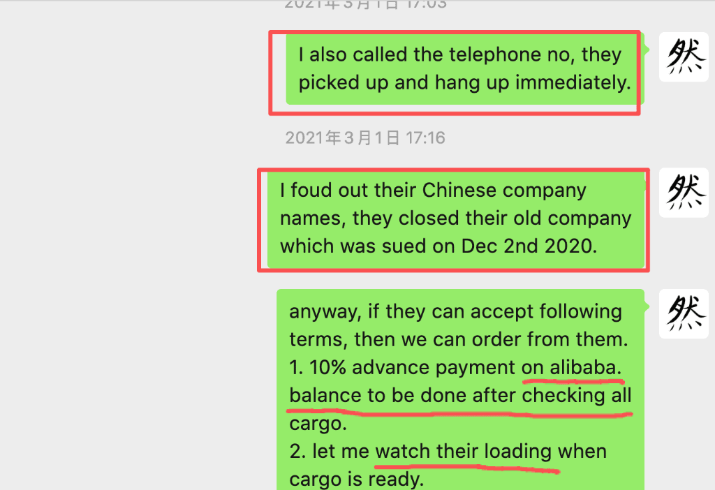 Conversation detailing company issues and payment terms sugestion