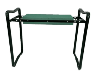 Portable garden kneeling bench with a sturdy metal frame