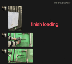 Completion of the container loading process