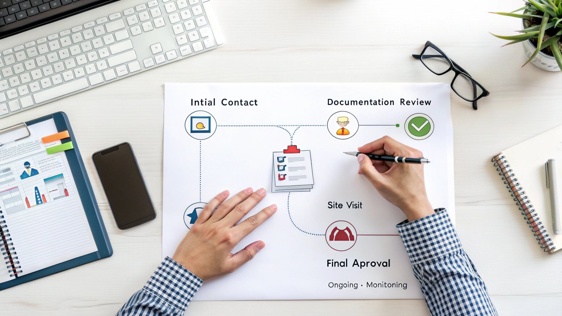 An infographic flowchart of the supplier verification process
